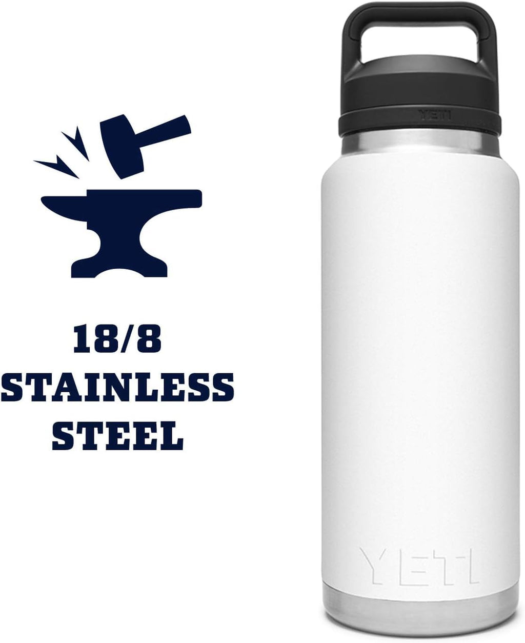 YETI Rambler 36 oz Bottle, Vacuum Insulated, Leakproof, Stainless Steel with Chug Cap | Vacuum Insulated