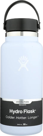 Hydro Flask 32 oz. Water Bottle - Stainless Steel, Reusable, Vacuum Insulated- Wide Mouth with Leak Proof Flex Cap