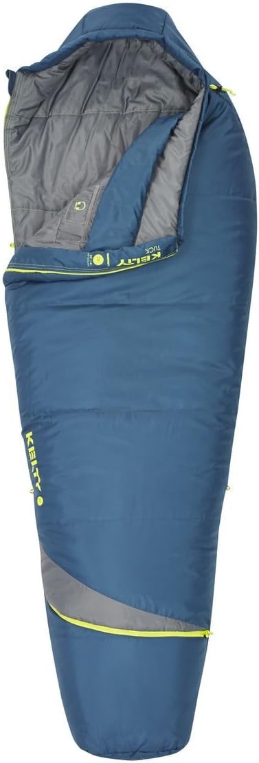 Kelty Tuck 22F Degree Mummy Sleeping Bag – 3 Season Ultralight Sleeping Bag with Thermal Pocket Hood, Zippered Opening in Footbox. Lightweight Traveling Backpacking Tent/Hammock Camping Sleep System – Stuff Sack Included