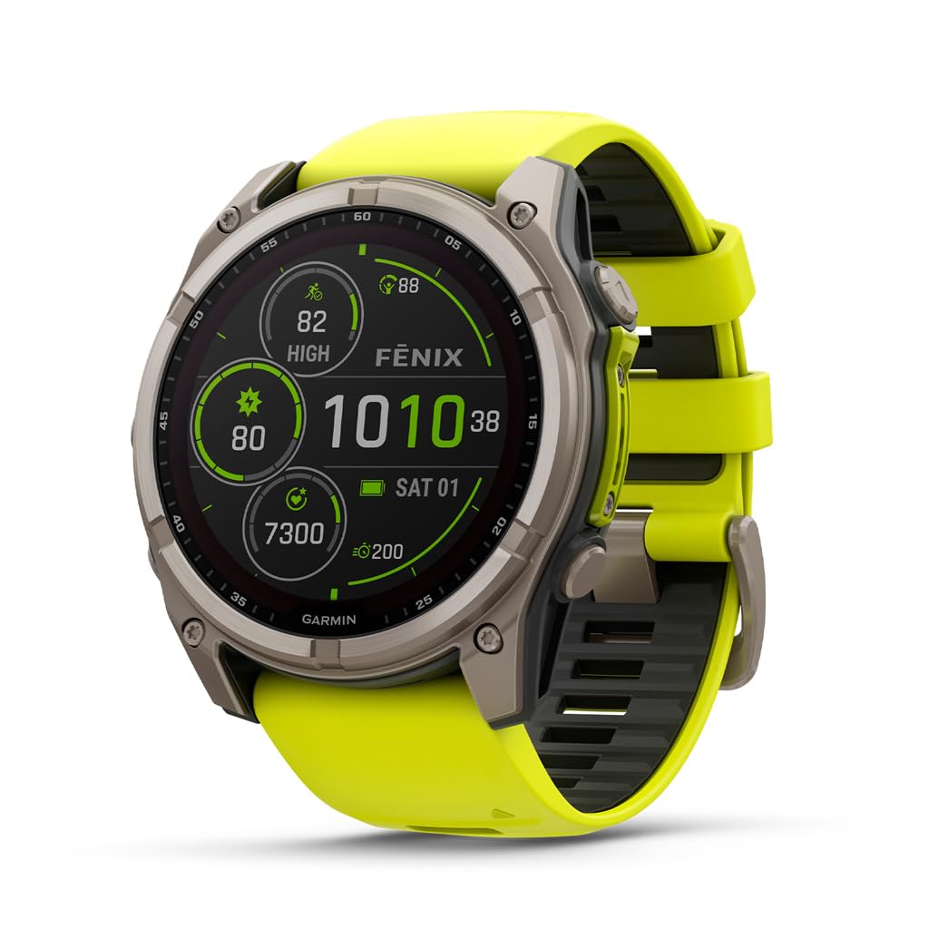 Garmin fēnix® 8 – 47 mm,Solar,Sapphire,Premium Multisport GPS Smartwatch, Long-Lasting Battery Life,Dive-Rated, Built-in LED Flashlight, Carbon Gray DLC Titanium Bezel Black/Pebble Gray Silicone Band