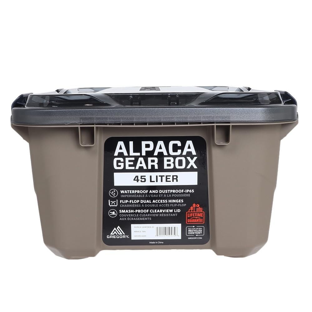 Gregory Alpaca 25L Waterproof Gear Organization/Camping Gear Box with Transparent Removable Lid, Slate Blue