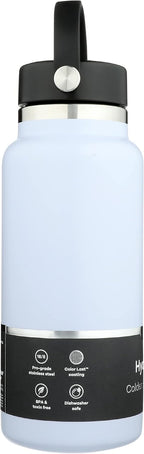 Hydro Flask 32 oz. Water Bottle - Stainless Steel, Reusable, Vacuum Insulated- Wide Mouth with Leak Proof Flex Cap