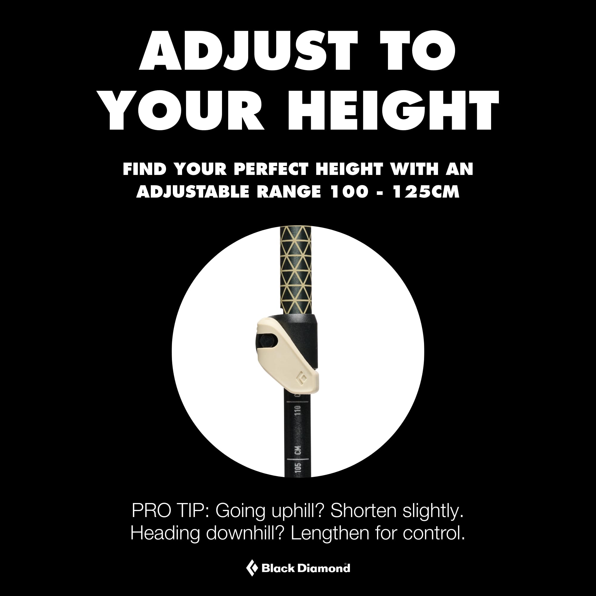 BLACK DIAMOND Trail Trekking Poles (Pair) | Lightweight Aluminum Hiking Poles | Natural, Cork, or Foam Grips | FlickLock Adjustable Shafts for All-Season Stability