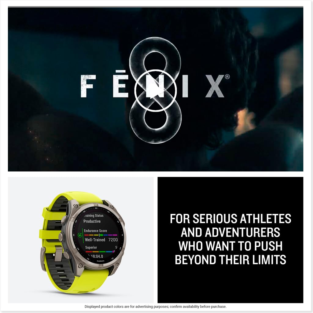 Garmin fēnix® 8 – 47 mm,Solar,Sapphire,Premium Multisport GPS Smartwatch, Long-Lasting Battery Life,Dive-Rated, Built-in LED Flashlight, Carbon Gray DLC Titanium Bezel Black/Pebble Gray Silicone Band