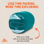 Kelty Cosmic 20 Down Mummy Sleeping Bag for Backpacking, Campers, 550 Fill Power, Recycled Fabrics with PFAS-Free DWR, Designed in Sunny Colorado,