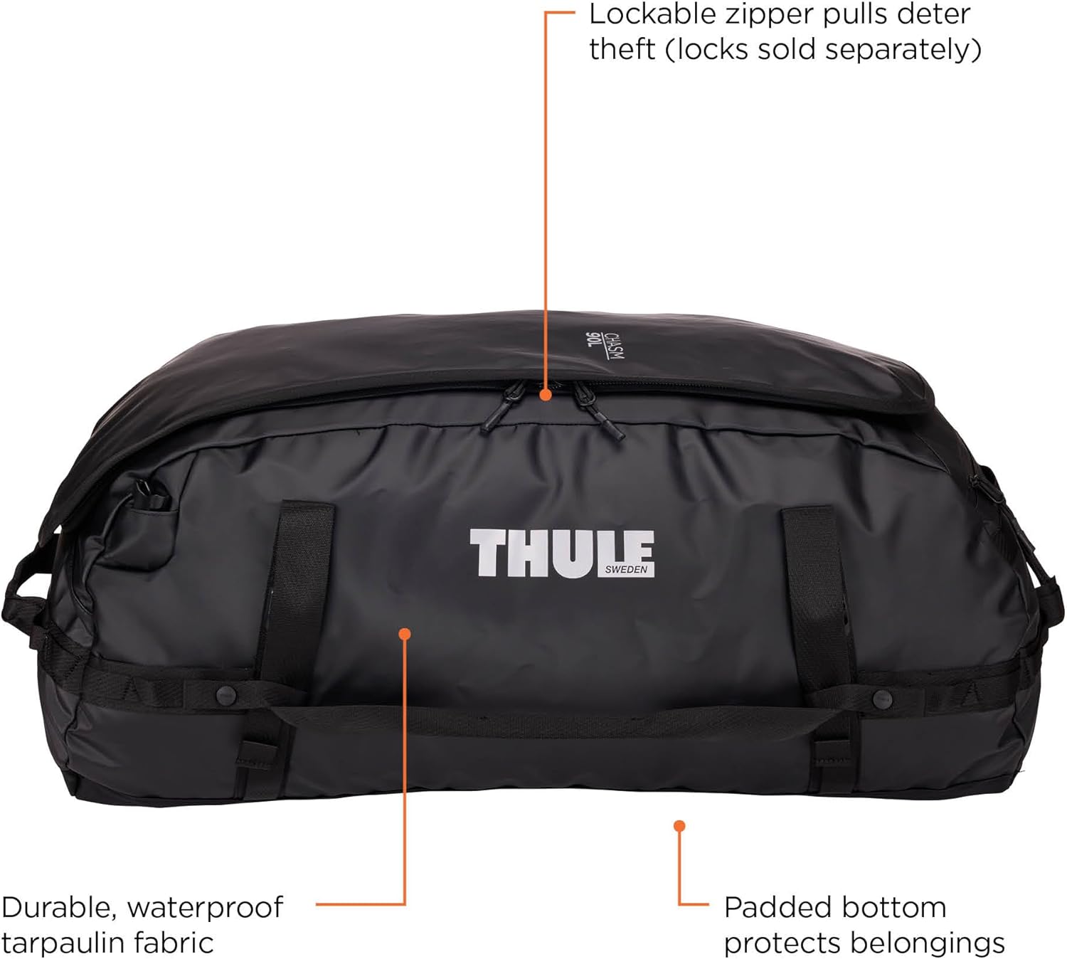 Thule Chasm Duffel bag, Weather-resistant materials, Easy packing, Converts to backpack, Internal pockets, Travel-ready