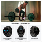 Garmin fēnix® 8 – 47 mm,Solar,Sapphire,Premium Multisport GPS Smartwatch, Long-Lasting Battery Life,Dive-Rated, Built-in LED Flashlight, Carbon Gray DLC Titanium Bezel Black/Pebble Gray Silicone Band