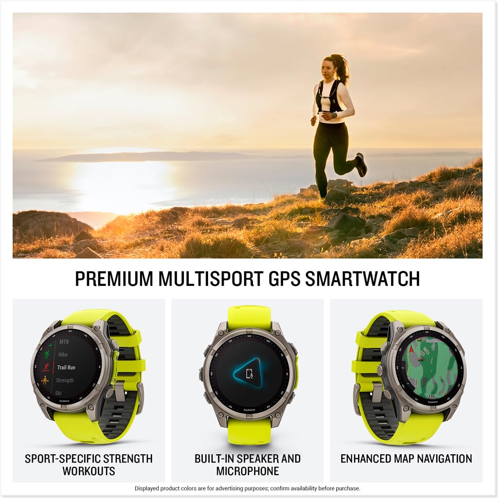 Garmin fēnix® 8 – 47 mm,Solar,Sapphire,Premium Multisport GPS Smartwatch, Long-Lasting Battery Life,Dive-Rated, Built-in LED Flashlight, Carbon Gray DLC Titanium Bezel Black/Pebble Gray Silicone Band