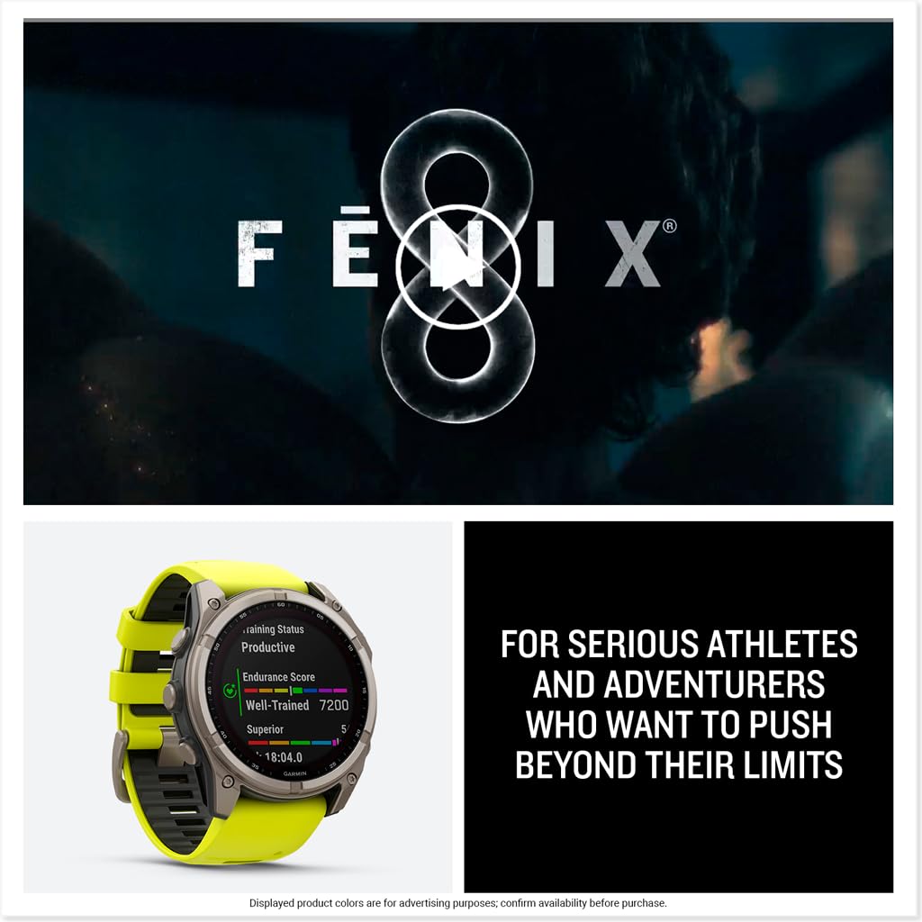 Garmin fēnix® 8 – 47 mm,Solar,Sapphire,Premium Multisport GPS Smartwatch, Long-Lasting Battery Life,Dive-Rated, Built-in LED Flashlight, Carbon Gray DLC Titanium Bezel Black/Pebble Gray Silicone Band
