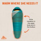 Kelty Cosmic 20 Down Mummy Sleeping Bag for Backpacking, Campers, 550 Fill Power, Recycled Fabrics with PFAS-Free DWR, Designed in Sunny Colorado,