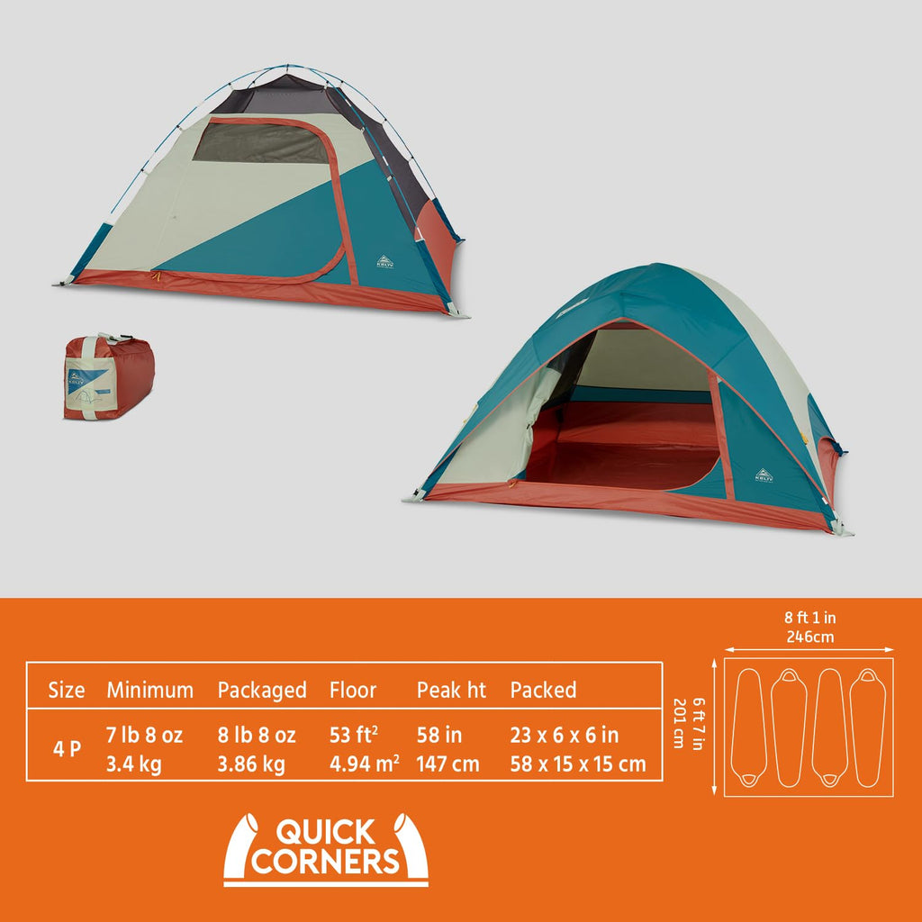 Kelty Discovery Basecamp Backpacking Tent, Camping Backpacking Shelter, Large Capacity, Fast Setup and Easy Tear Down, Stuff Sack Included