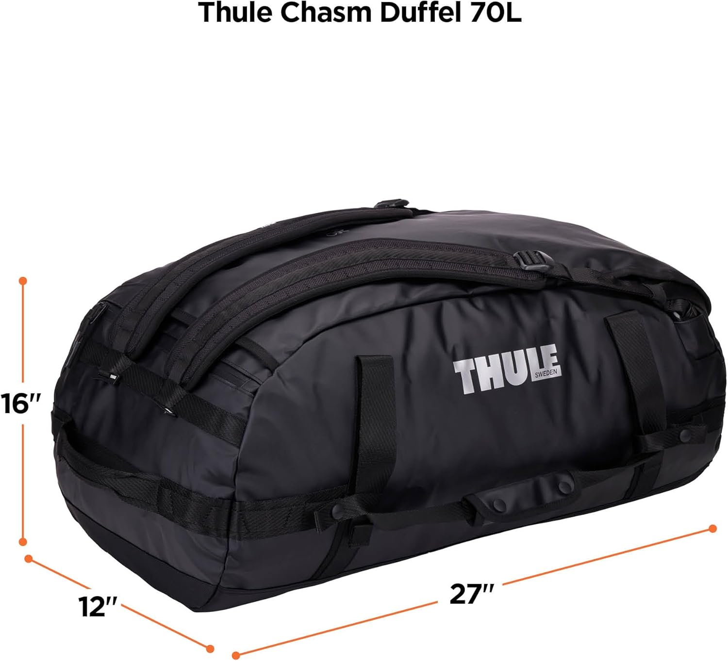 Thule Chasm Duffel bag, Weather-resistant materials, Easy packing, Converts to backpack, Internal pockets, Travel-ready