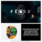 Garmin fēnix® 8 – 47 mm,Solar,Sapphire,Premium Multisport GPS Smartwatch, Long-Lasting Battery Life,Dive-Rated, Built-in LED Flashlight, Carbon Gray DLC Titanium Bezel Black/Pebble Gray Silicone Band