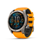 Garmin fēnix® 8 – 47 mm,Solar,Sapphire,Premium Multisport GPS Smartwatch, Long-Lasting Battery Life,Dive-Rated, Built-in LED Flashlight, Carbon Gray DLC Titanium Bezel Black/Pebble Gray Silicone Band