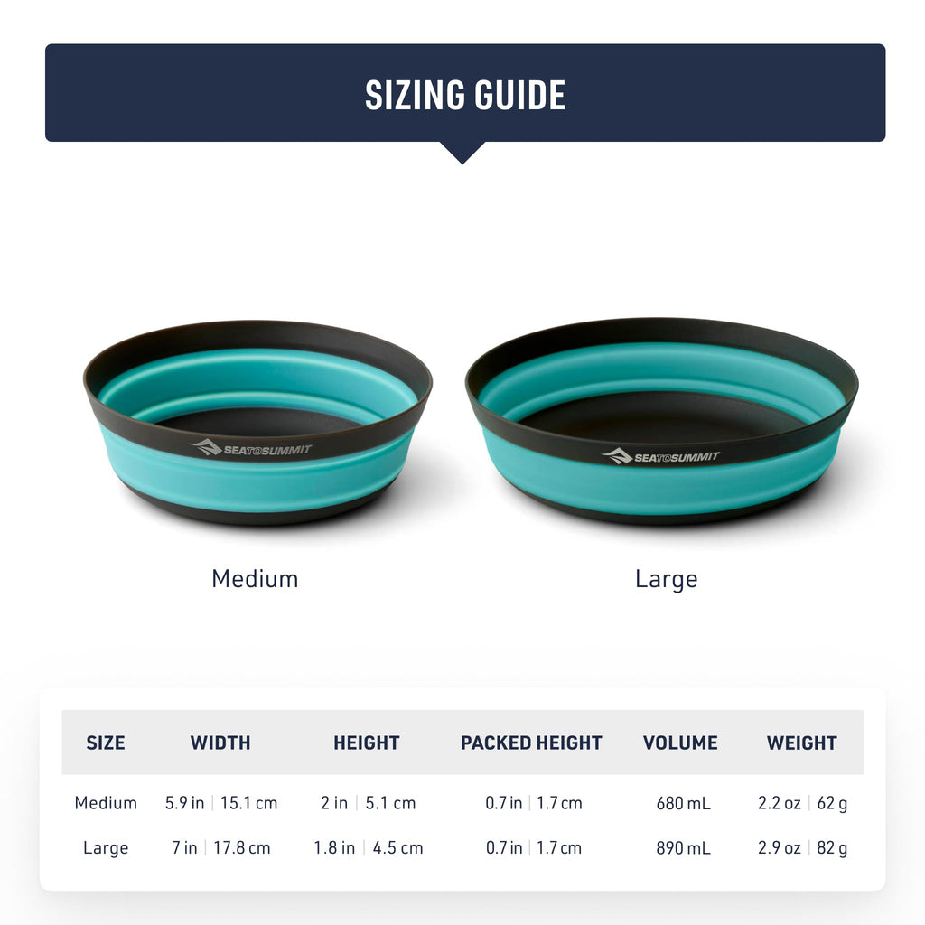 Sea to Summit Frontier Ultralight Collapsible Bowl, Medium (23 fl oz), Aqua Sea Blue