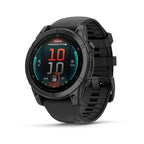 Garmin fēnix® 8 – 47 mm,Solar,Sapphire,Premium Multisport GPS Smartwatch, Long-Lasting Battery Life,Dive-Rated, Built-in LED Flashlight, Carbon Gray DLC Titanium Bezel Black/Pebble Gray Silicone Band