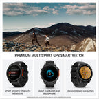 Garmin fēnix® 8 – 47 mm,Solar,Sapphire,Premium Multisport GPS Smartwatch, Long-Lasting Battery Life,Dive-Rated, Built-in LED Flashlight, Carbon Gray DLC Titanium Bezel Black/Pebble Gray Silicone Band