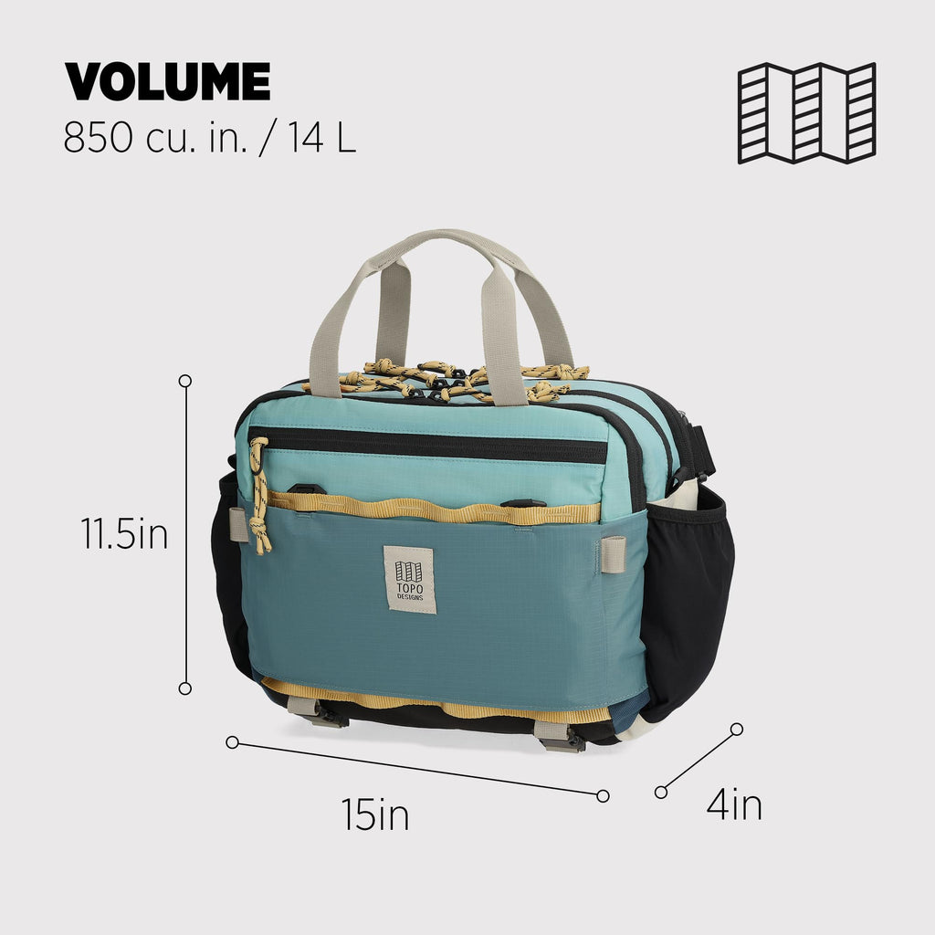 Topo Designs Mountain Cross Bag, Functional + Flexible Over Shoulder, Commuter Briefcase, Exterior Bottle Holders, Fair Trade