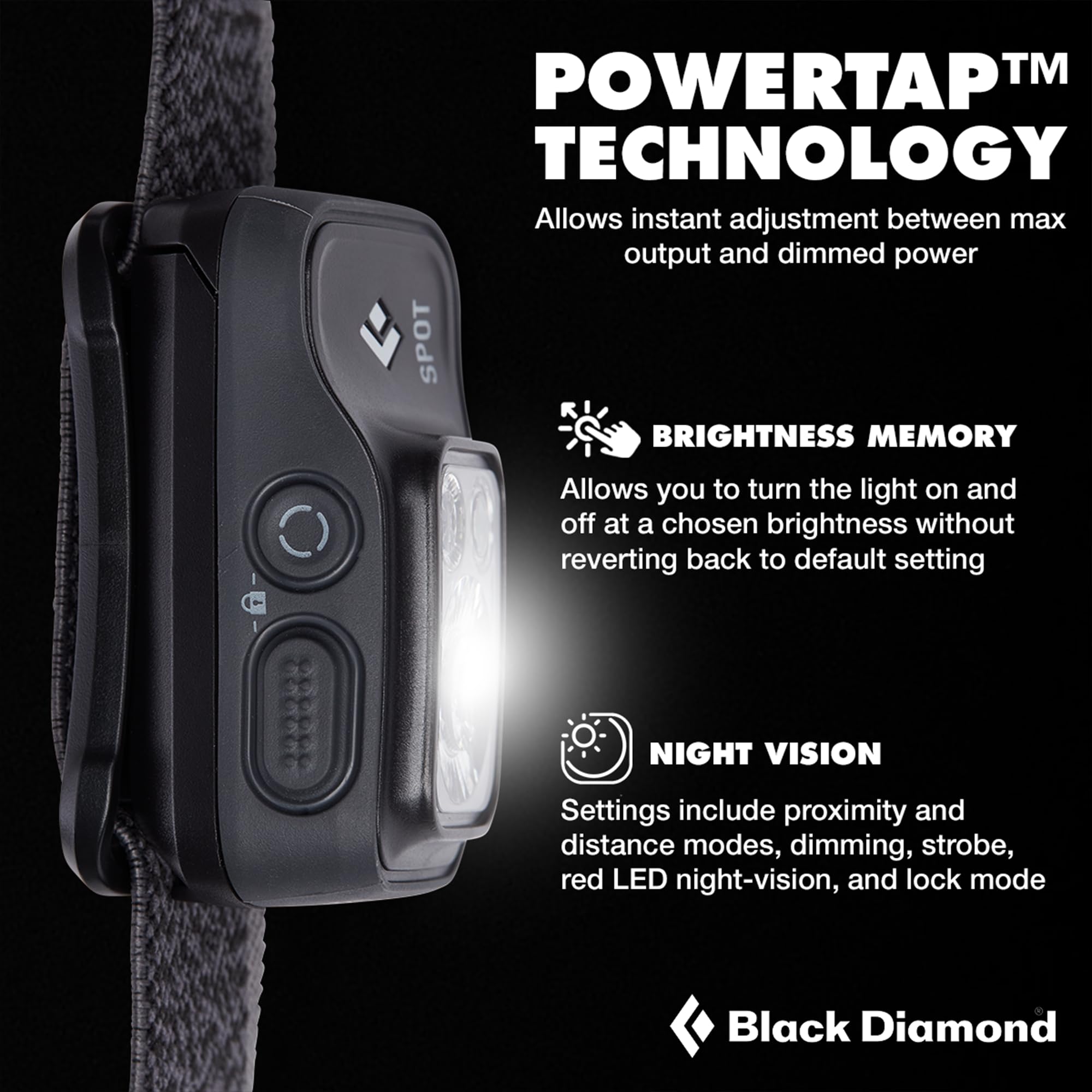 BLACK DIAMOND Spot 400 Headlamp | 400 Lumens Brightness, Dimmable | Waterproof & Durable | 3X AAA Battery Operated (Included) | Graphite