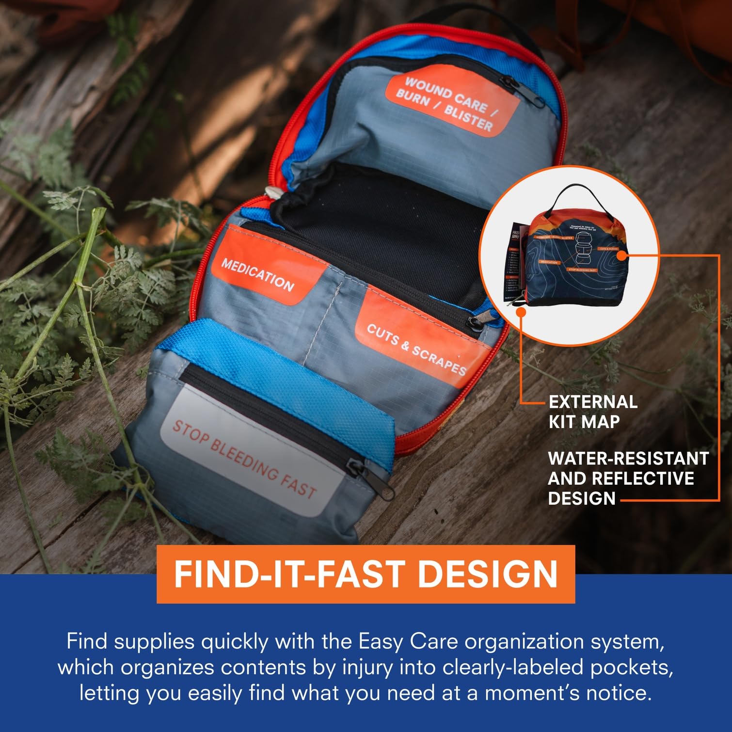 Adventure Medical Kits Mountain Series Medical Kit - Hiker - Emergency Medical First Aid Kit - For 2 People for 2 Days - Comes with a Trauma Pad, Medicine, Guide Book & More