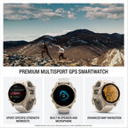 Garmin fēnix® 8 – 47 mm,Solar,Sapphire,Premium Multisport GPS Smartwatch, Long-Lasting Battery Life,Dive-Rated, Built-in LED Flashlight, Carbon Gray DLC Titanium Bezel Black/Pebble Gray Silicone Band