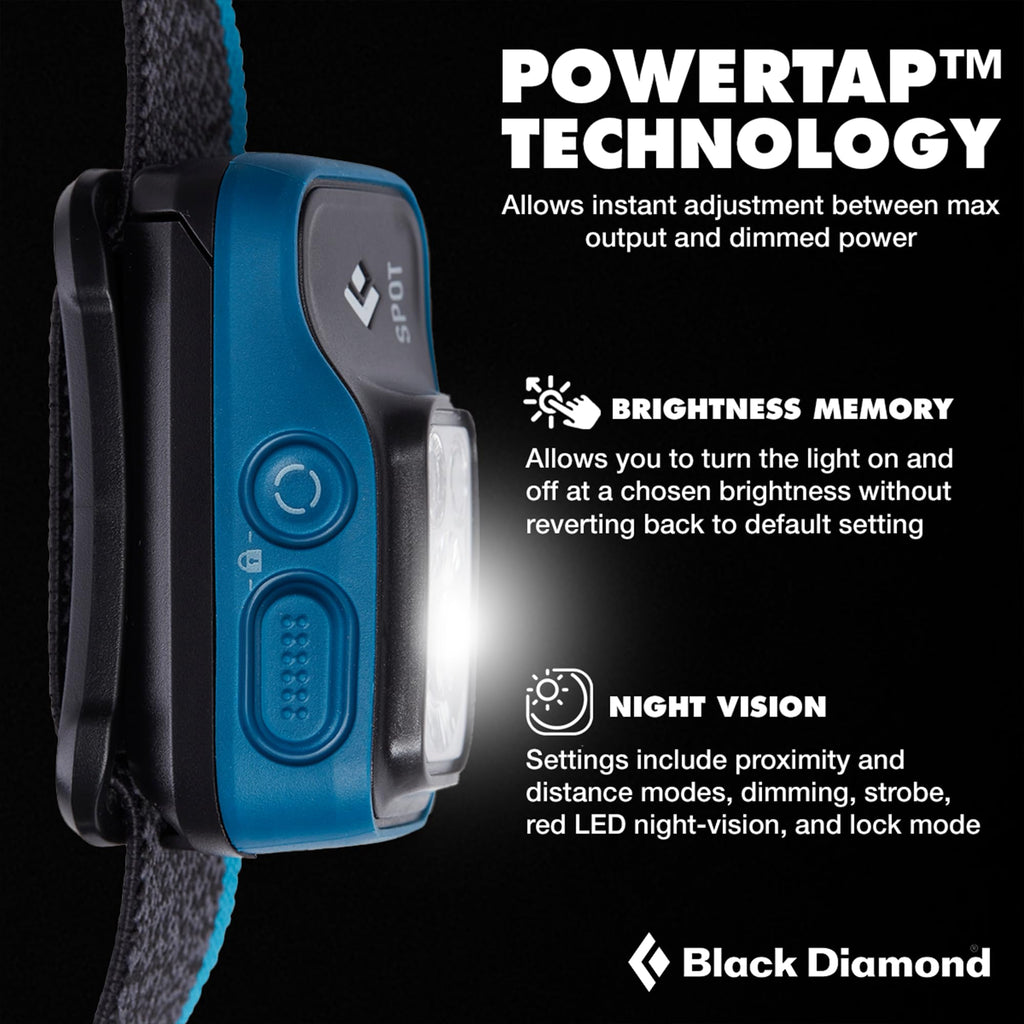 BLACK DIAMOND Spot 400 Headlamp | 400 Lumens Brightness, Dimmable | Waterproof & Durable | 3X AAA Battery Operated (Included) | Graphite