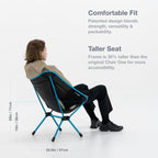 Helinox Chair One (re) High-Performance Camping Chair, Lightweight Compact Collapsible Outdoor Chairs, Backpacking, Picnic, Adventures, Black/Blue