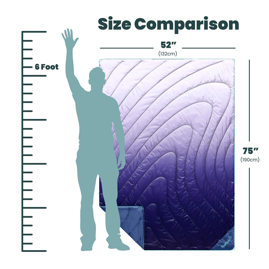 Rumpl Original Puffy 1-Person Blanket for Camping and Outdoors, Alpenglow