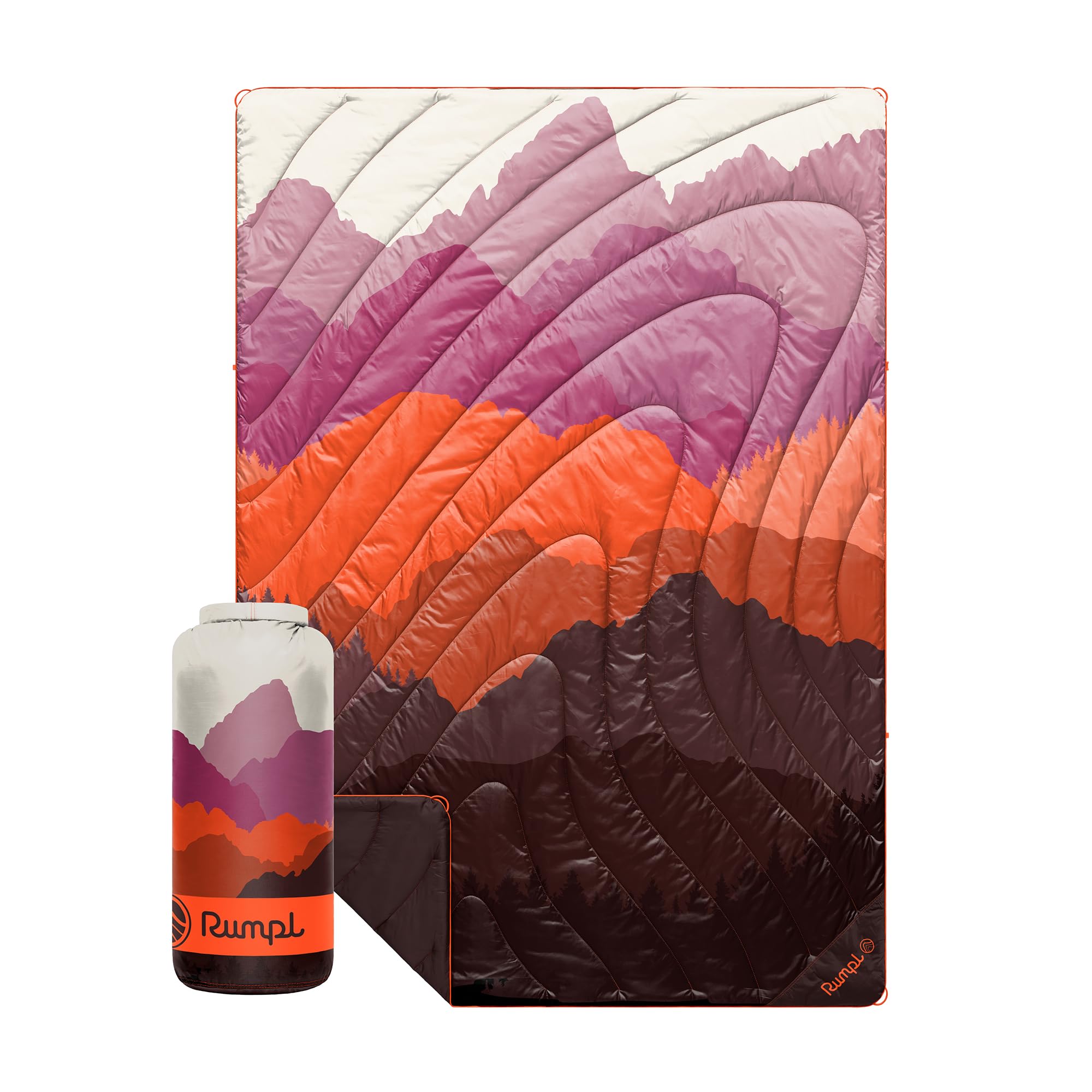 Rumpl Original Puffy 1-Person Blanket for Camping and Outdoors, Alpenglow
