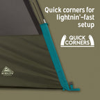 Kelty Daydreamer 4P + 6P Camping Tent, Blackout Fabric, Interior Light Diffusing Gear Loft, Standing Height, PFAS Free