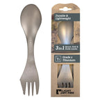 Light My Fire Titanium Spork Camping Spoon Fork Knife Combo Reusable Travel & Camping Utensils - Unbreakable Non-Toxic BPA Free Outdoor Backpacking Hiking Picnic Utensil, 1 Metal Spork