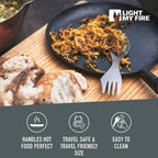 Light My Fire Titanium Spork Camping Spoon Fork Knife Combo Reusable Travel & Camping Utensils - Unbreakable Non-Toxic BPA Free Outdoor Backpacking Hiking Picnic Utensil, 1 Metal Spork