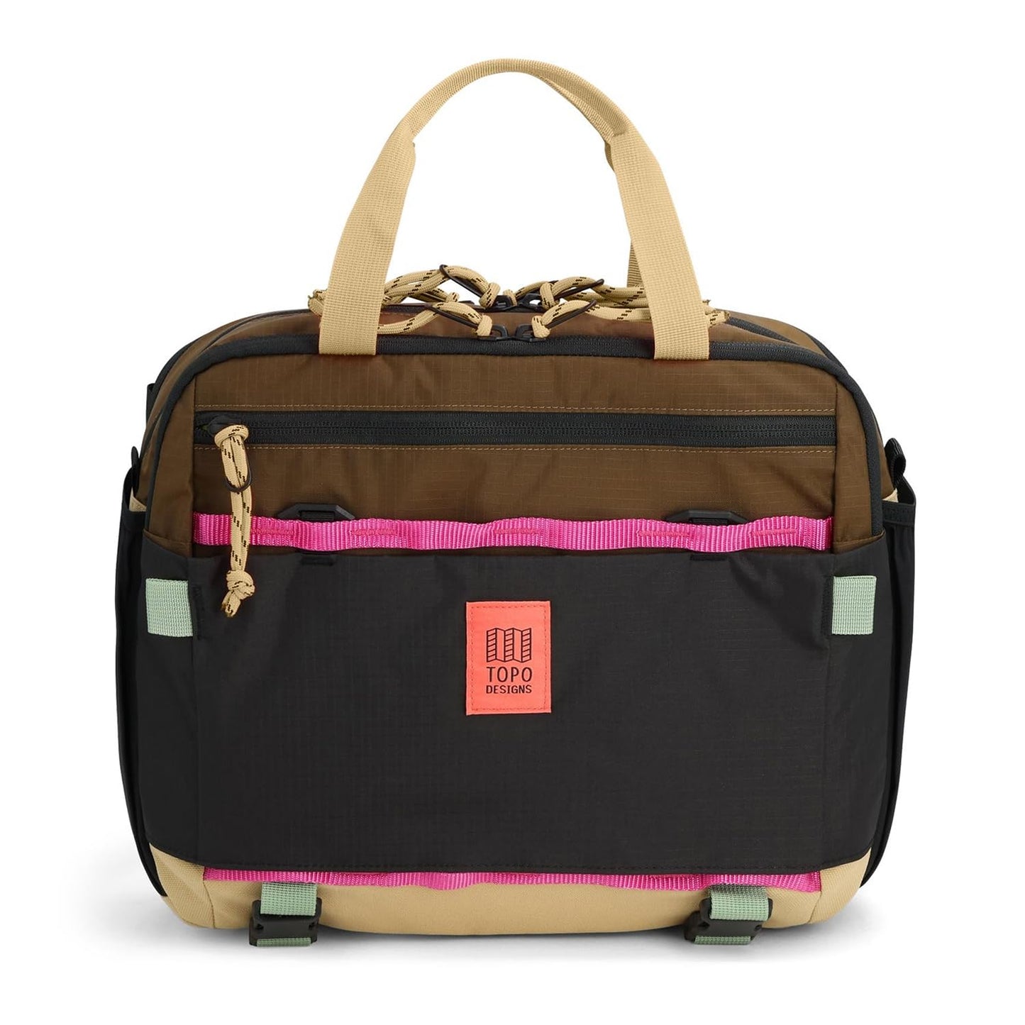 Topo Designs Mountain Cross Bag, Functional + Flexible Over Shoulder, Commuter Briefcase, Exterior Bottle Holders, Fair Trade