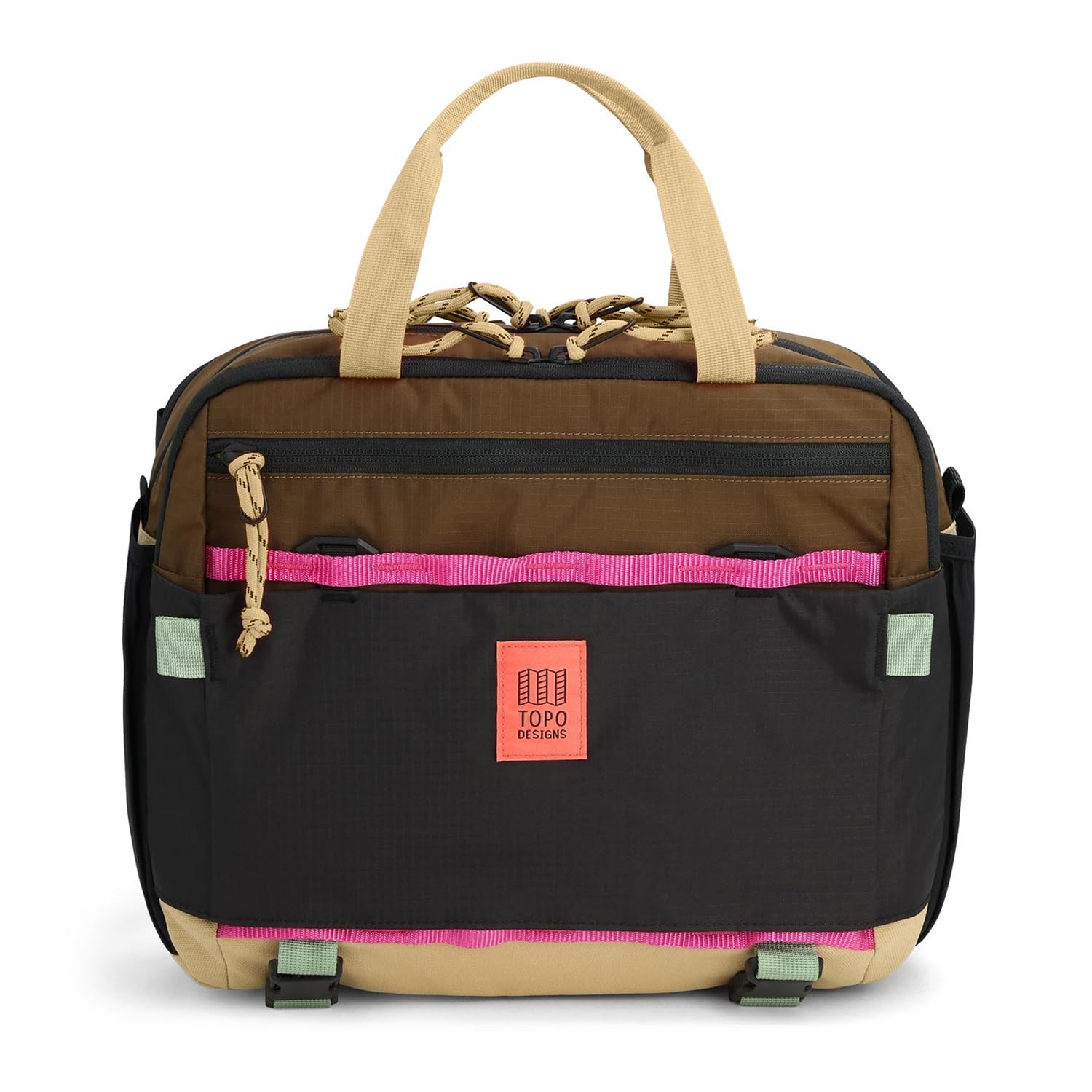 Topo Designs Mountain Cross Bag, Functional + Flexible Over Shoulder, Commuter Briefcase, Exterior Bottle Holders, Fair Trade