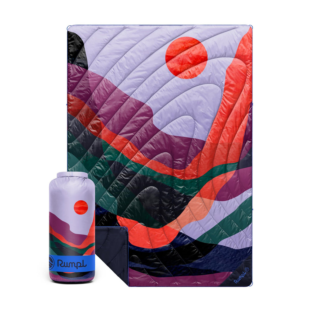 Rumpl Original Puffy 1-Person Blanket for Camping and Outdoors, Alpenglow
