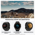 Garmin fēnix® 8 – 47 mm,Solar,Sapphire,Premium Multisport GPS Smartwatch, Long-Lasting Battery Life,Dive-Rated, Built-in LED Flashlight, Carbon Gray DLC Titanium Bezel Black/Pebble Gray Silicone Band
