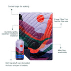 Rumpl Original Puffy 1-Person Blanket for Camping and Outdoors, Alpenglow