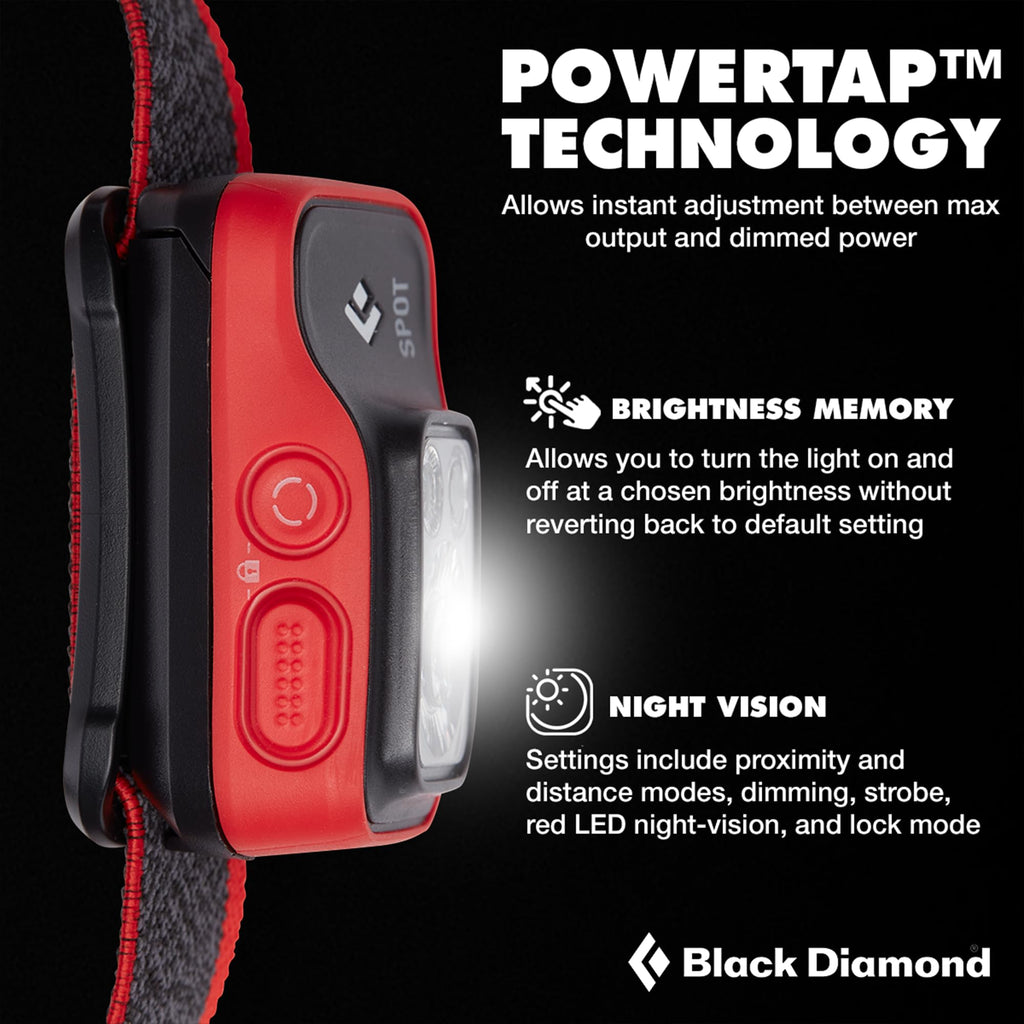 BLACK DIAMOND Spot 400 Headlamp | 400 Lumens Brightness, Dimmable | Waterproof & Durable | 3X AAA Battery Operated (Included) | Graphite