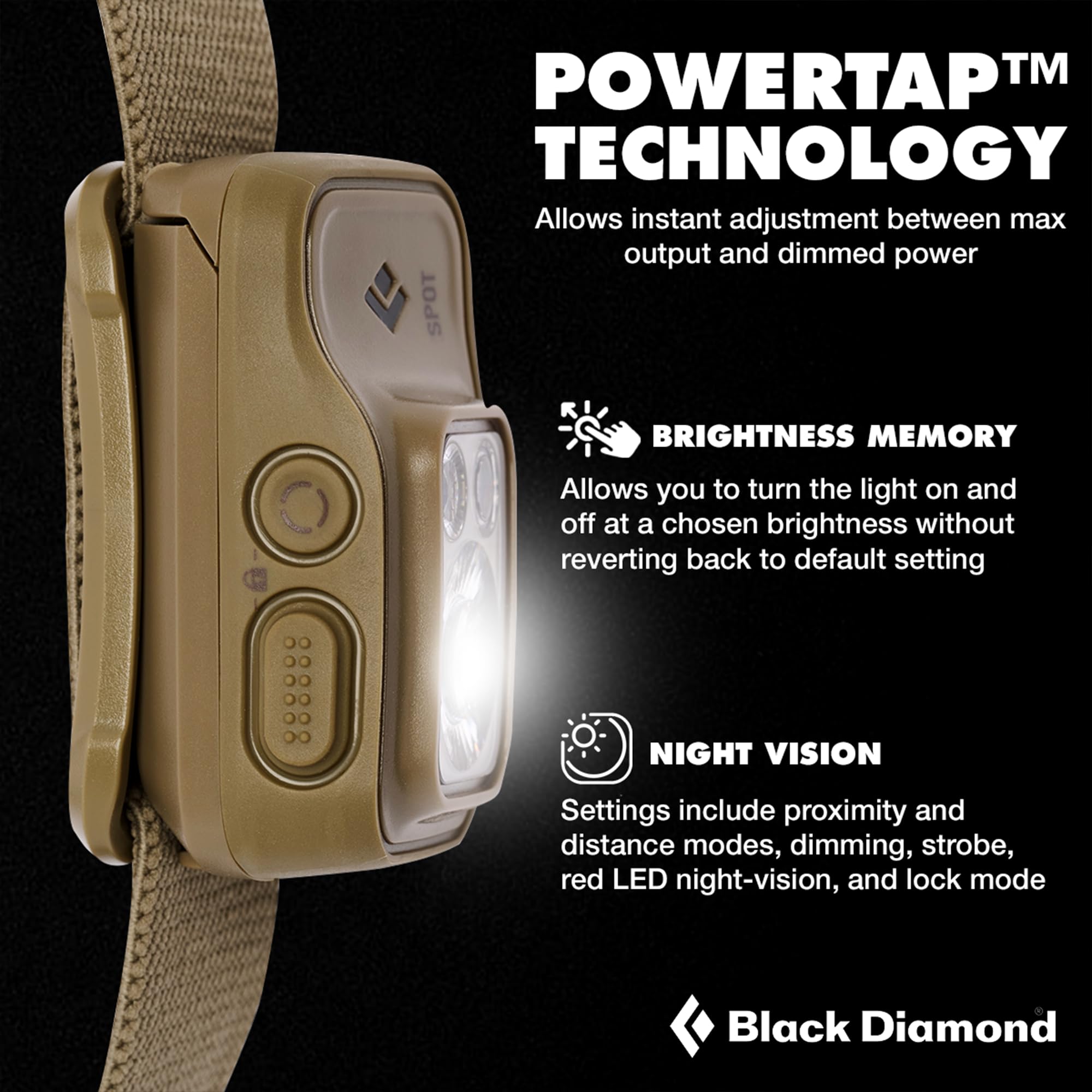 BLACK DIAMOND Spot 400 Headlamp | 400 Lumens Brightness, Dimmable | Waterproof & Durable | 3X AAA Battery Operated (Included) | Graphite