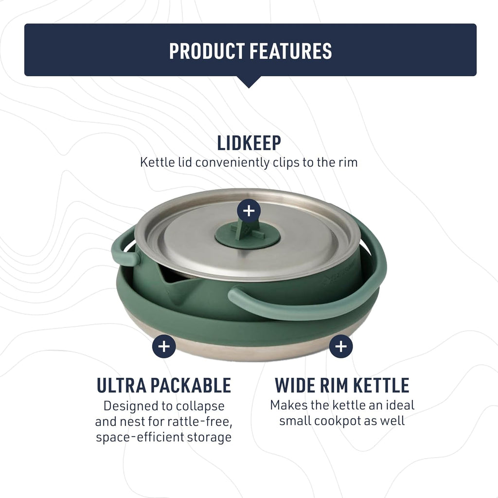 Sea to Summit Detour Stainless Steel 1.6 Liter Collapsible Camp Kettle