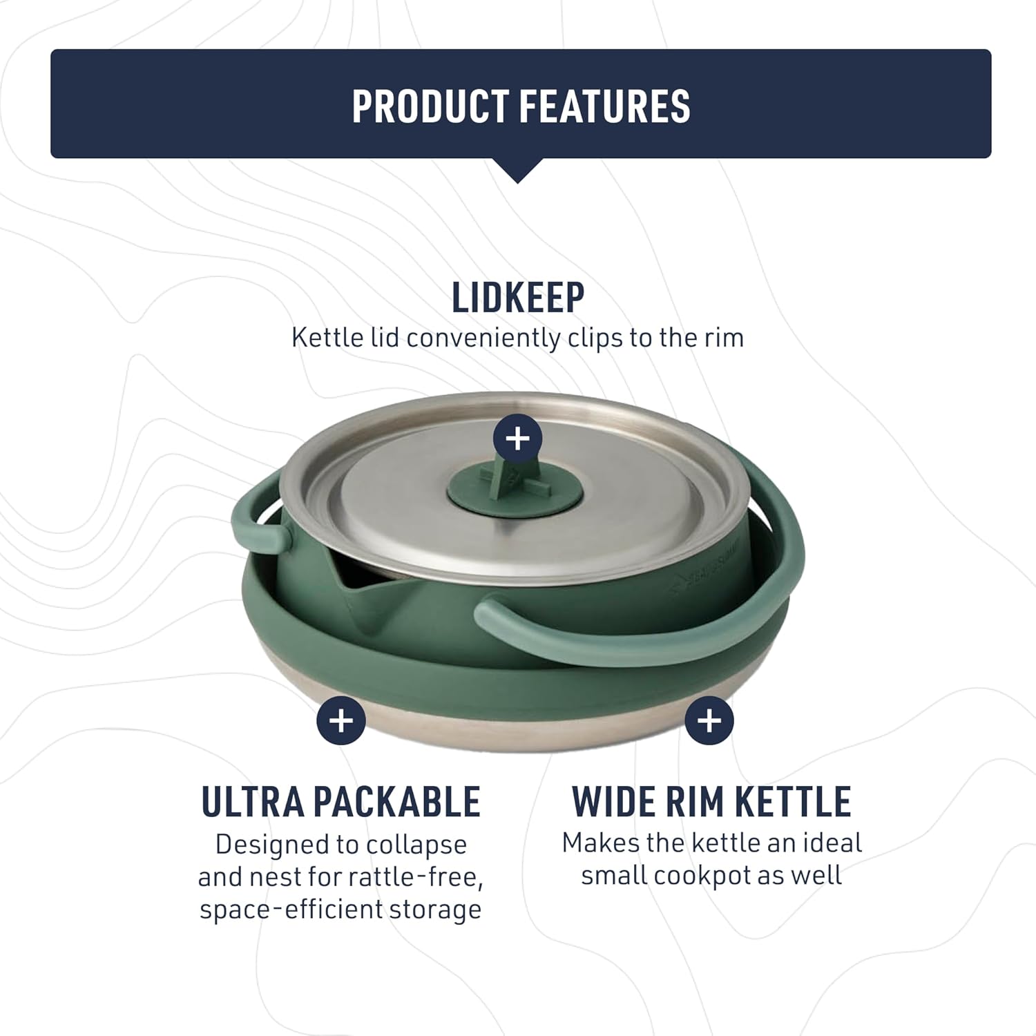 Sea to Summit Detour Stainless Steel 1.6 Liter Collapsible Camp Kettle