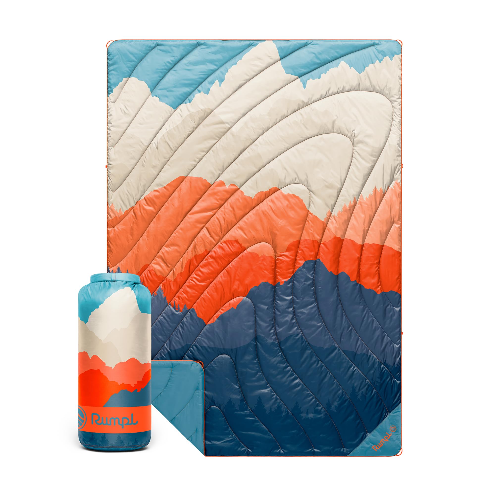 Rumpl Original Puffy 1-Person Blanket for Camping and Outdoors, Alpenglow