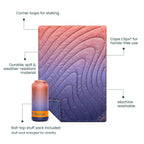Rumpl Original Puffy 1-Person Blanket for Camping and Outdoors, Alpenglow