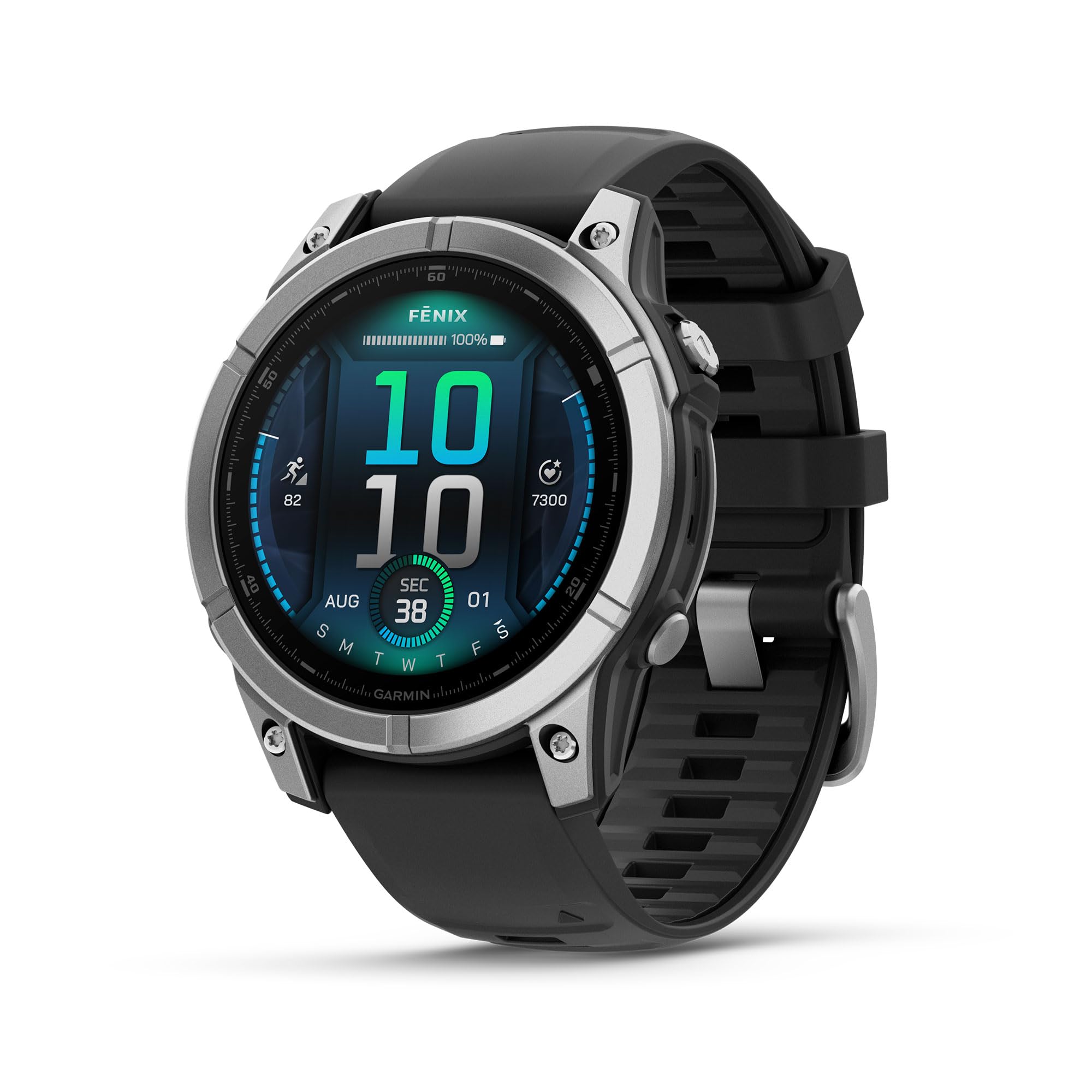 Garmin fēnix® 8 – 47 mm,Solar,Sapphire,Premium Multisport GPS Smartwatch, Long-Lasting Battery Life,Dive-Rated, Built-in LED Flashlight, Carbon Gray DLC Titanium Bezel Black/Pebble Gray Silicone Band