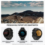 Garmin fēnix® 8 – 47 mm,Solar,Sapphire,Premium Multisport GPS Smartwatch, Long-Lasting Battery Life,Dive-Rated, Built-in LED Flashlight, Carbon Gray DLC Titanium Bezel Black/Pebble Gray Silicone Band