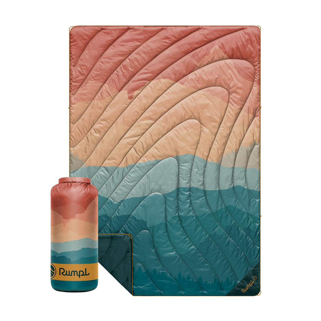 Rumpl Original Puffy 1-Person Blanket for Camping and Outdoors, Alpenglow