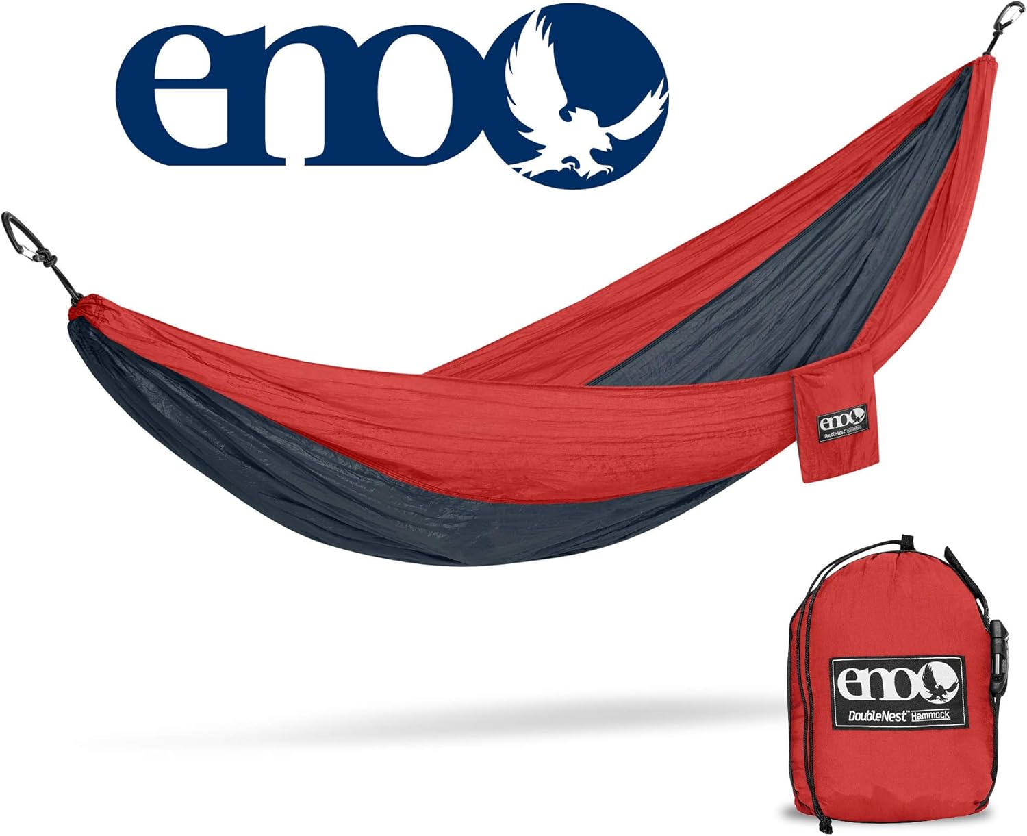 ENO - Eagles Nest Outfitters DoubleNest Hammock, Portable Hammock for Two, Red/Charcoal (FFP)