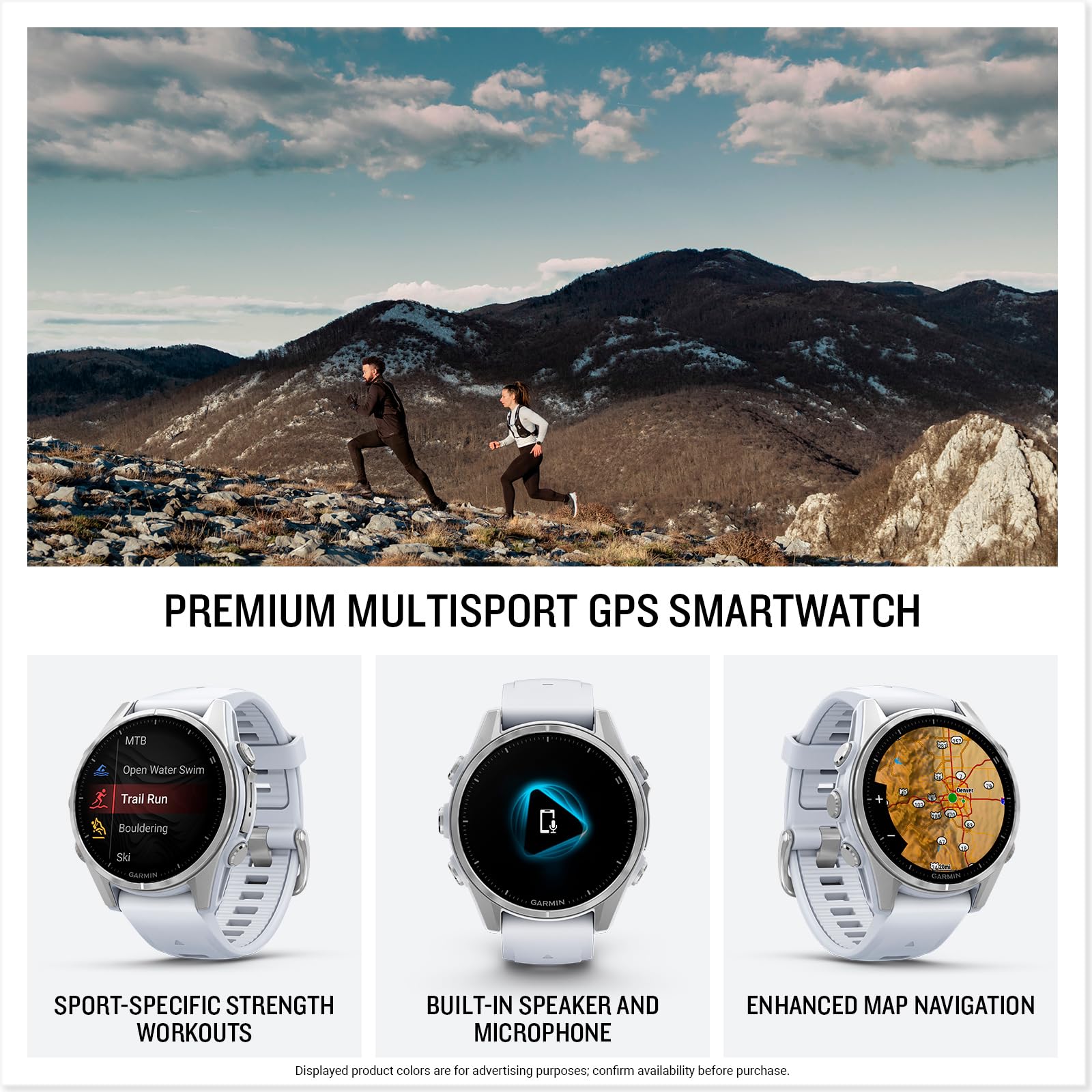 Garmin fēnix® 8 – 47 mm,Solar,Sapphire,Premium Multisport GPS Smartwatch, Long-Lasting Battery Life,Dive-Rated, Built-in LED Flashlight, Carbon Gray DLC Titanium Bezel Black/Pebble Gray Silicone Band