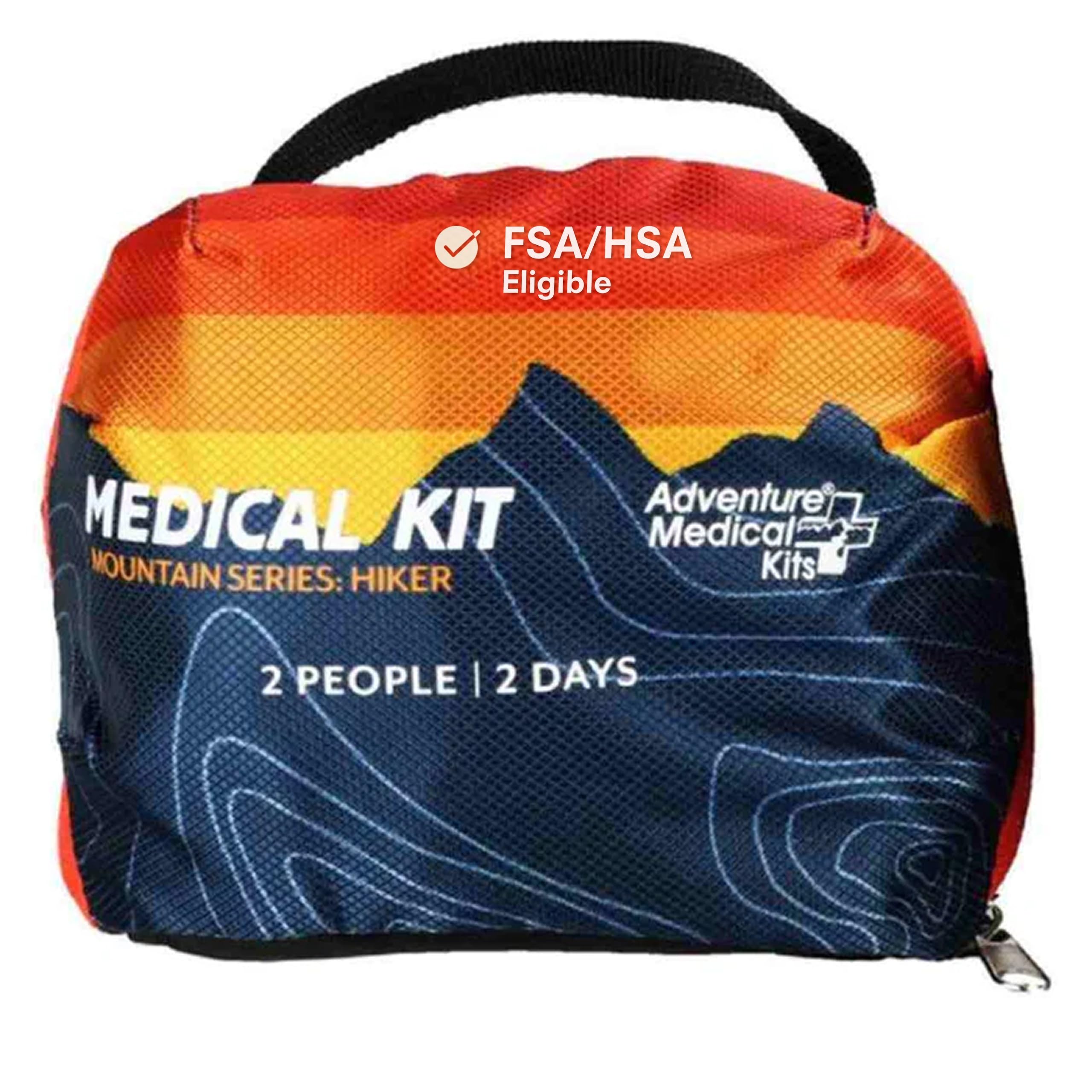 Adventure Medical Kits Mountain Series Medical Kit - Hiker - Emergency Medical First Aid Kit - For 2 People for 2 Days - Comes with a Trauma Pad, Medicine, Guide Book & More