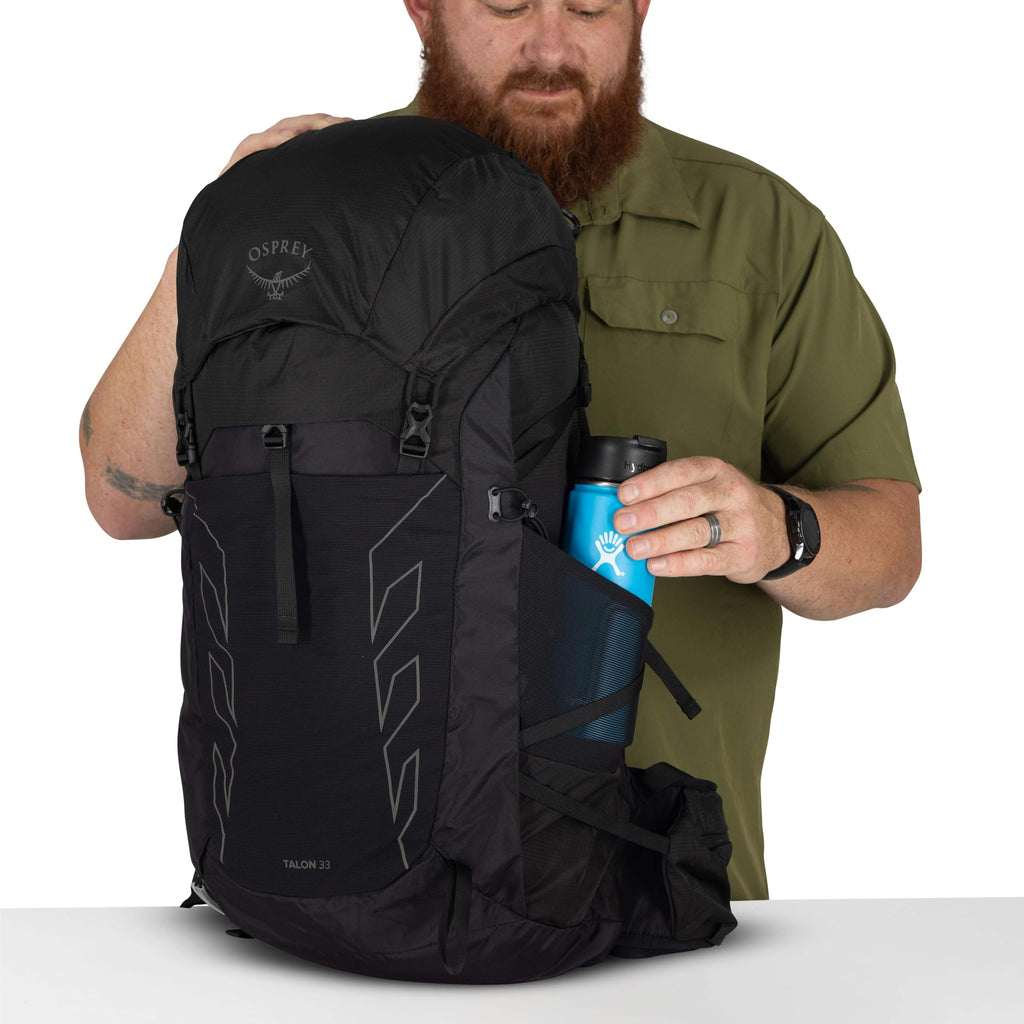 Osprey Talon 22L Men's Lightweight Hiking Backpack - Small Daypack for Travel & Camping, Black/Coal Grey